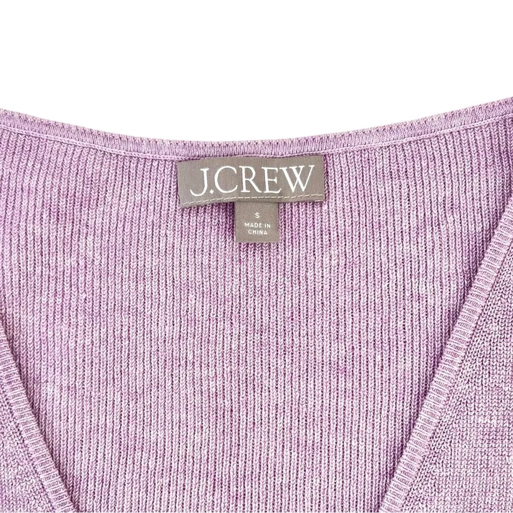 J.Crew Silk & Cashmere Lavender Purple Sleeveless Button Up Sweater Vest Top